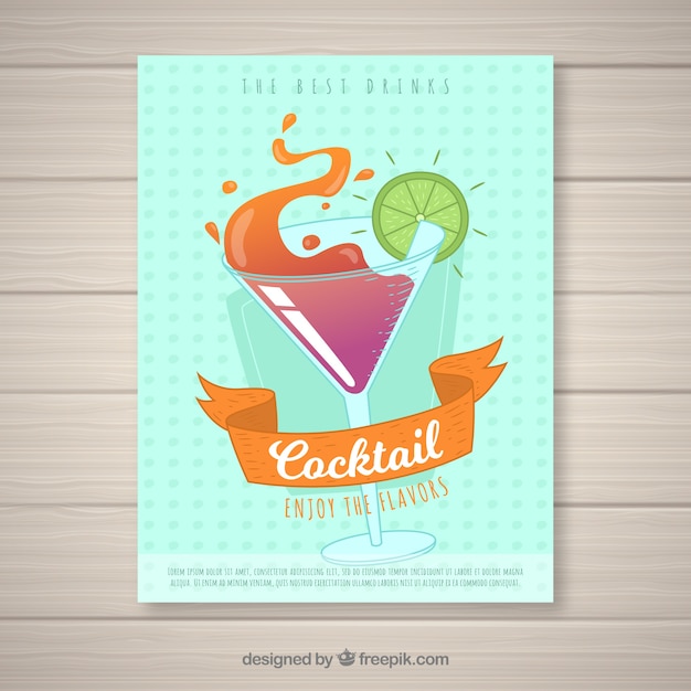 Party brochure with delicious cocktail