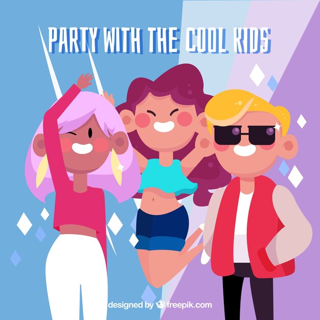 Free vector party characters background