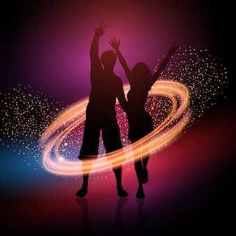 Party couple on a sparkle background