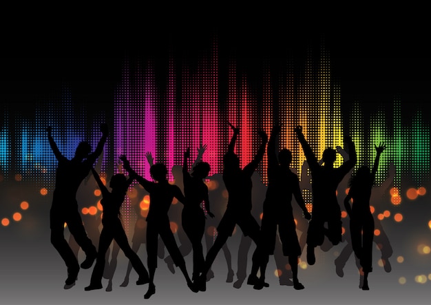 Free vector party crowd on graphic equaliser design