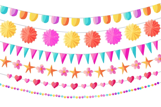 Free vector party decoration for birthday celebration
