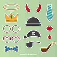 Free vector party elements stickers