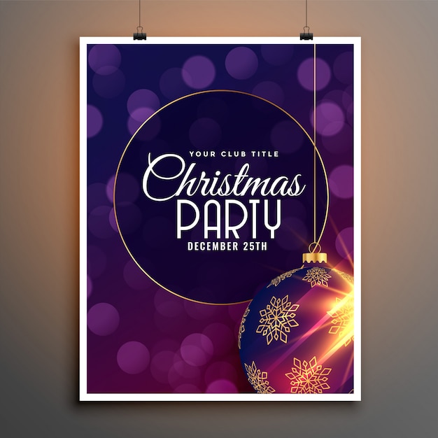 Party Flyer Template for Christmas Festival Season – Free Vector Download