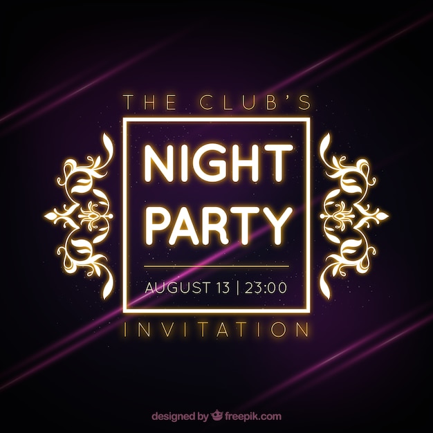 Party invitation with ornaments