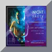 Free vector party invitation with photo