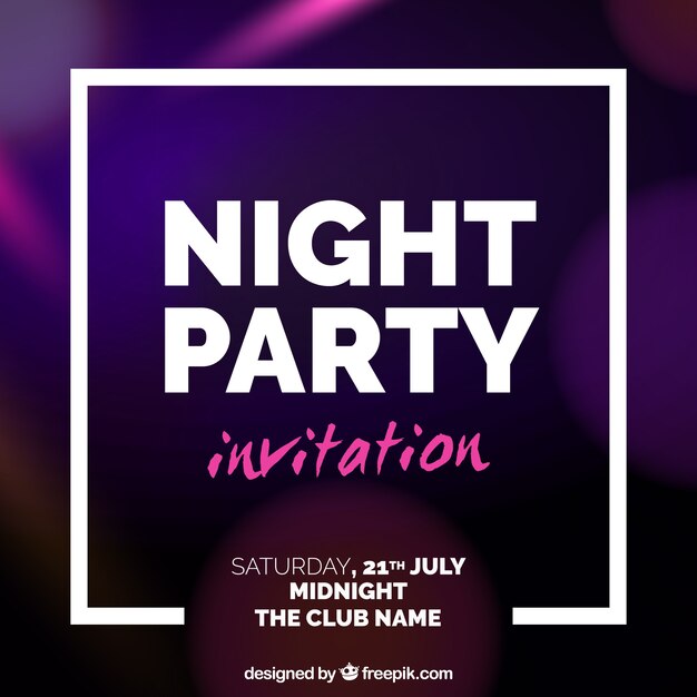 party invitation with a white frame
