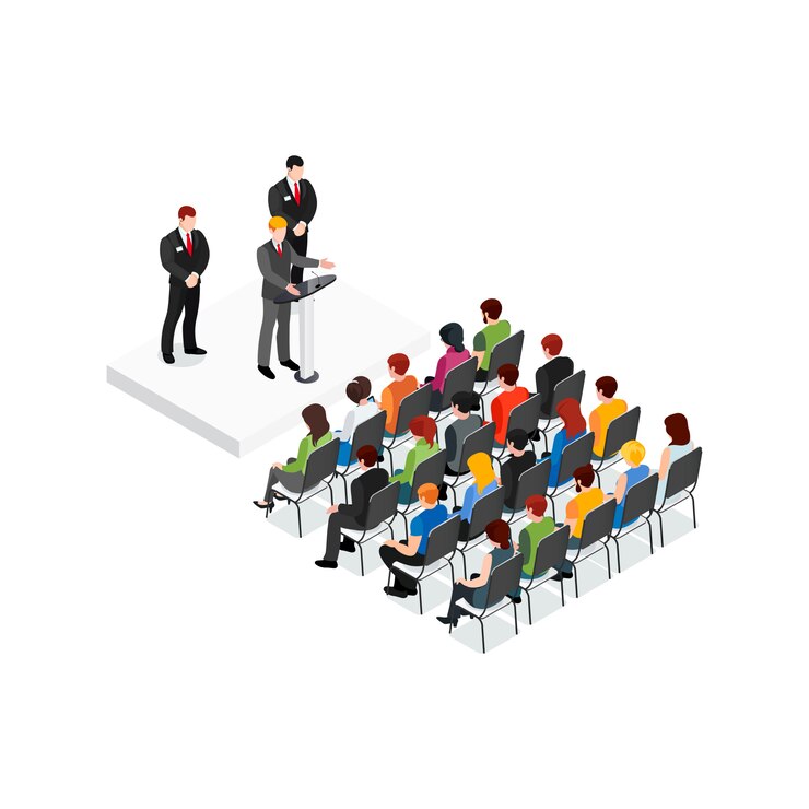 Free Vector party meeting isometric design concept 