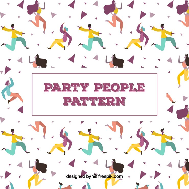 Free Vector party people pattern with flat design