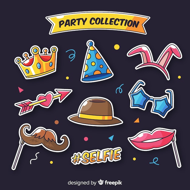 Free vector party photo booth prop collection