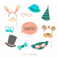 Free vector party photo booth prop collection