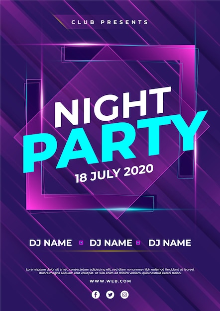 Free vector party poster abstract style