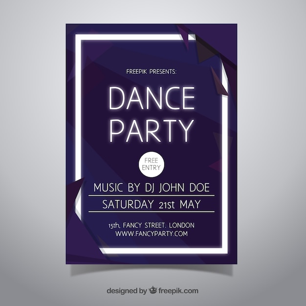 Free vector party poster in flat style