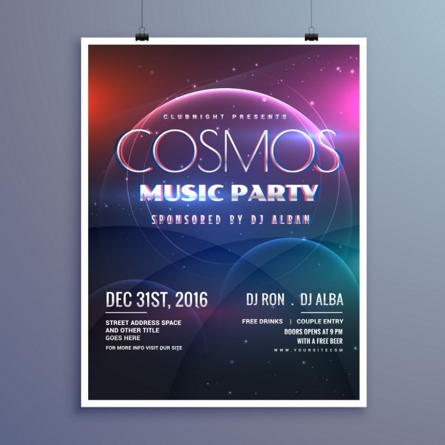 Free vector party poster light effects