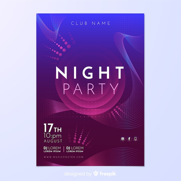 Party poster template with abstract shapes