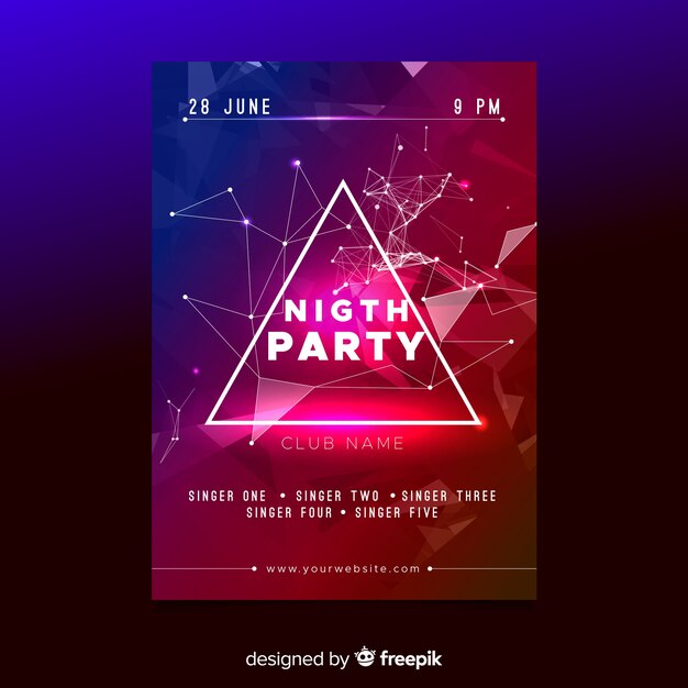 Party poster template with abstract shapes