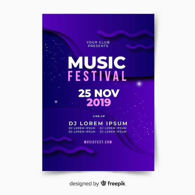 Free vector party poster template with abstract shapes