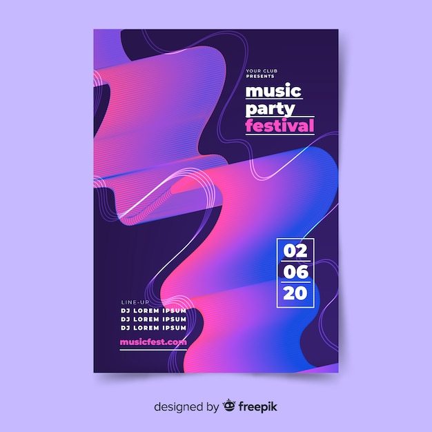 Party poster template with abstract shapes