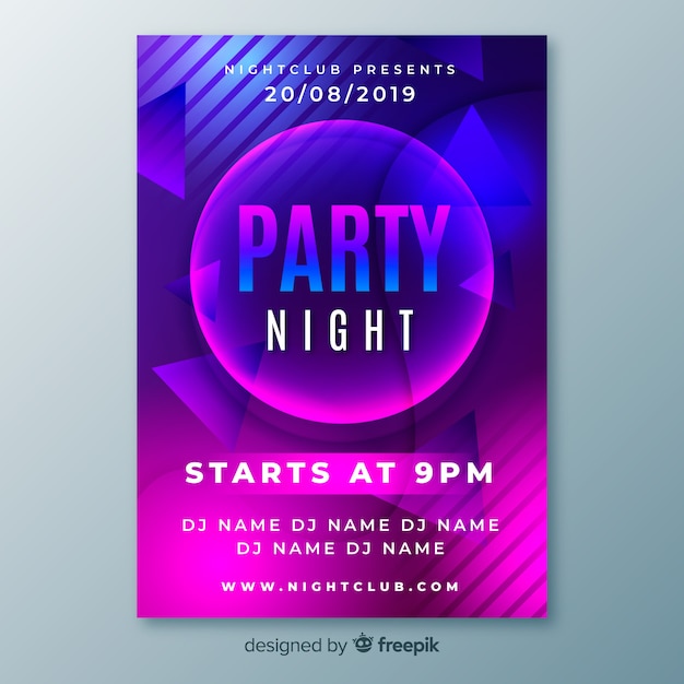 Party poster template with abstract shapes