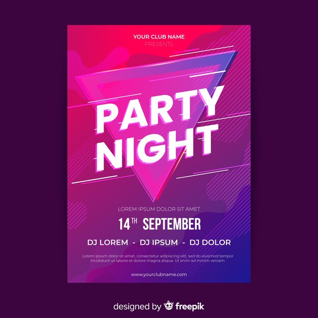 Party poster template with abstract shapes