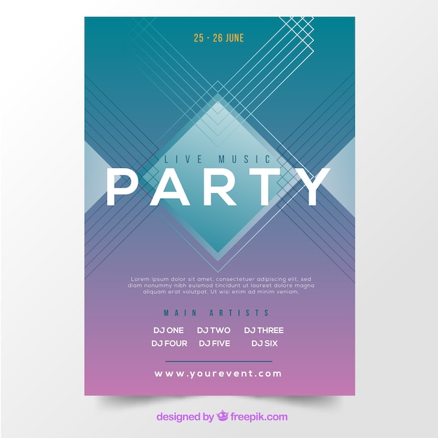 Party poster template with abstract style