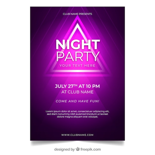 Free vector party poster template with abstract style