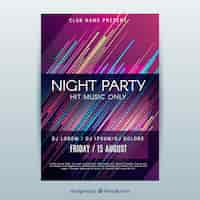 Free vector party poster template with abstract style