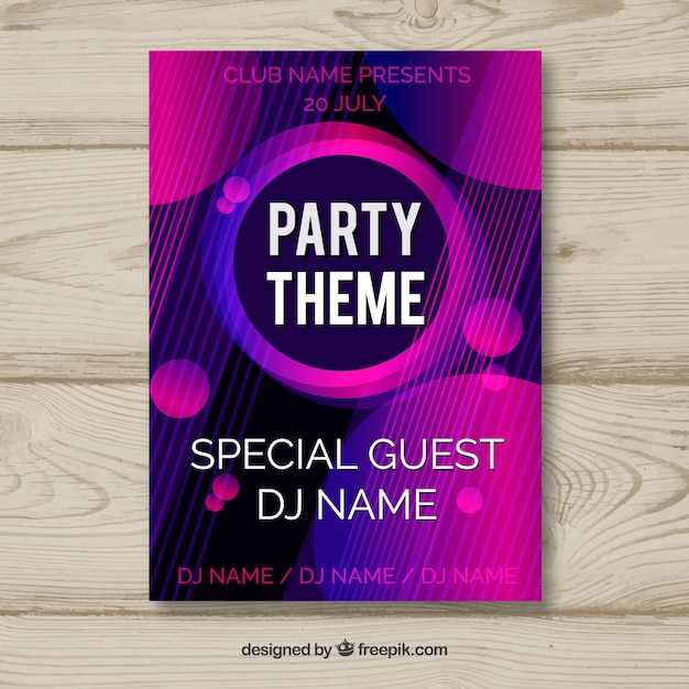 Free vector party poster with abstract style