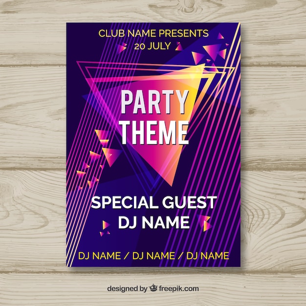 Free vector party poster with abstract style