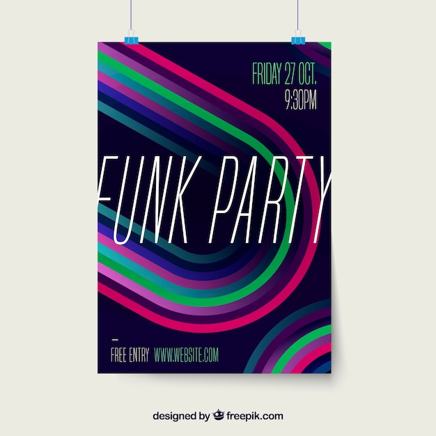 Free vector party poster with colorful shapes