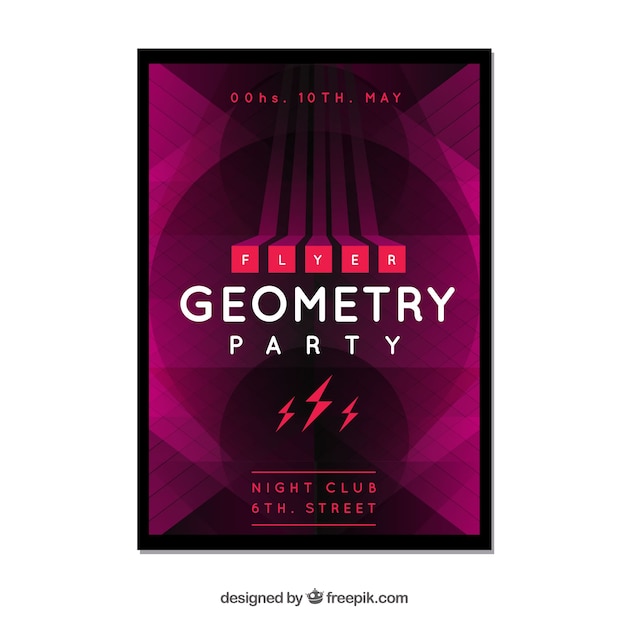 Party poster with geometric style