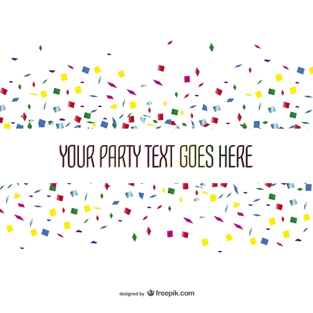 Party template with confetti