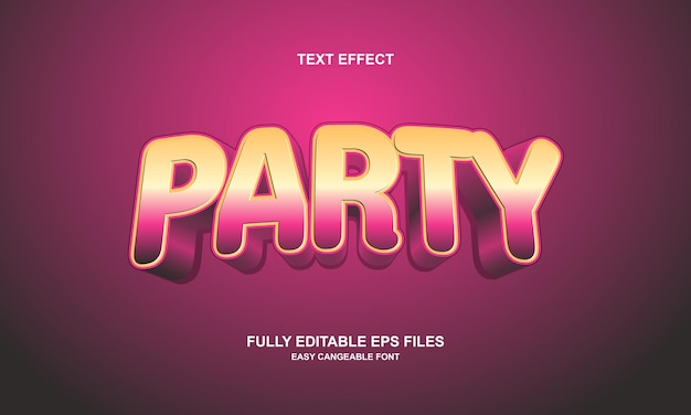 Редактируемый текстовый эффект вечеринки