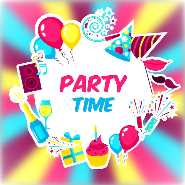 Party Time Background – Free Vector Download, Vector Templates