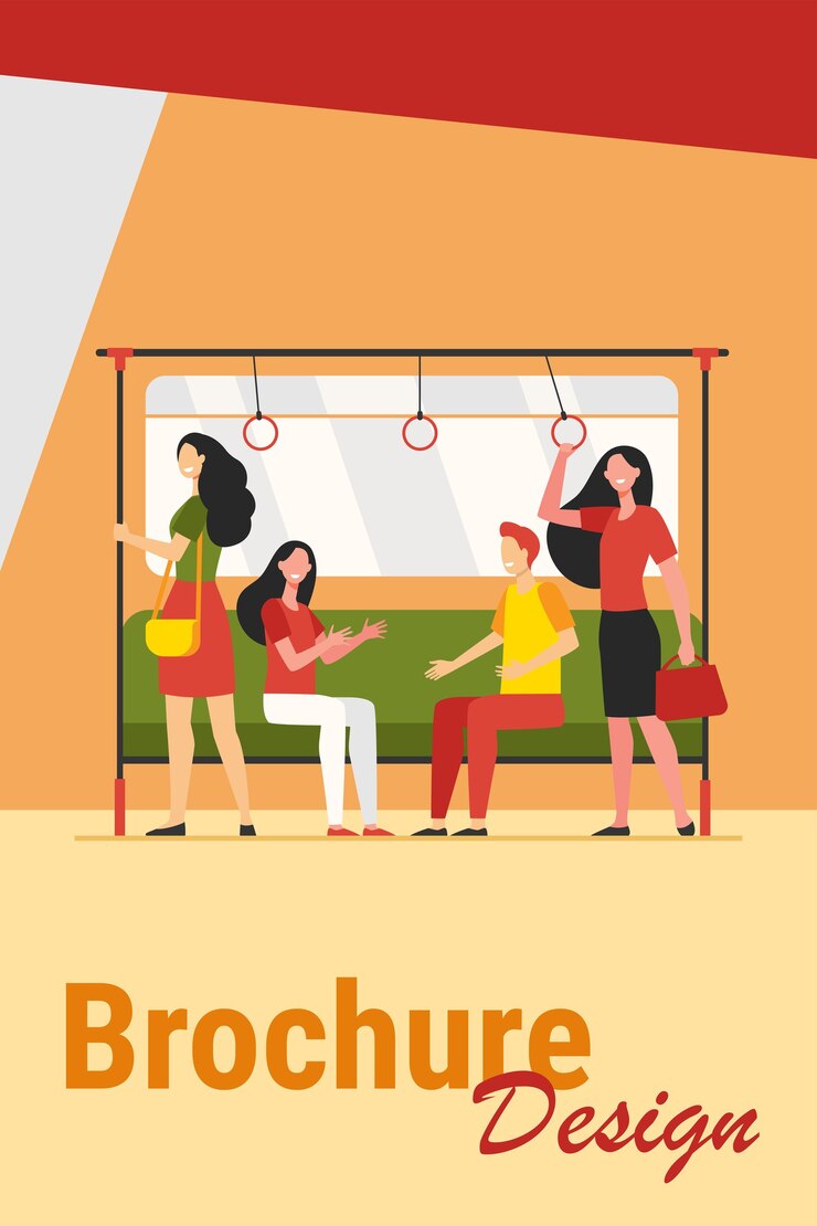 Free Vector passengers traveling by subway train. city people sitting and standing in carriage. vector illustration for tube, metro, transport, commuting concept