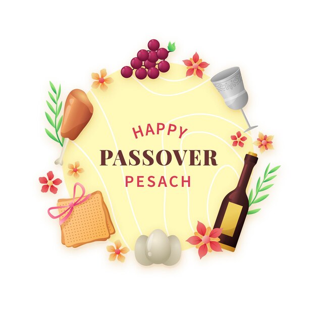 Passover pesach in flat design