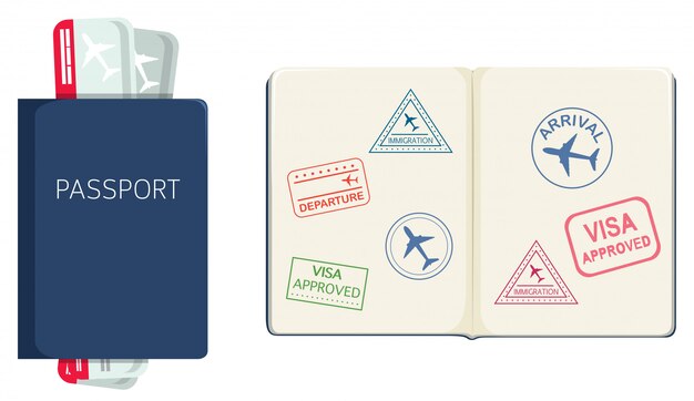 白い背景の上のパスポート