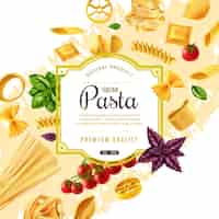 Vettore gratuito cornice decorativa di pasta