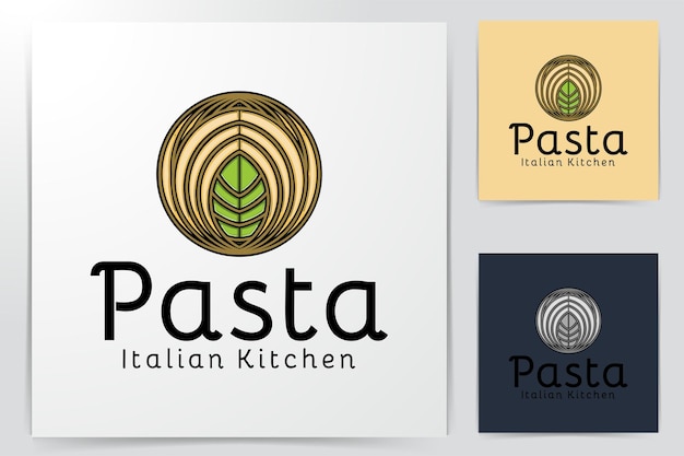 Pasta, noodle logo ideas. inspiration logo design. template vector illustration. isolated on white background