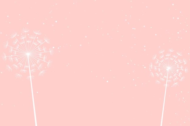 Pastel background with dandelion flower seeds