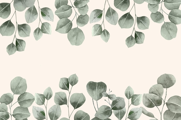 Free vector pastel background with leaves