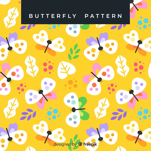 Pastel color butterflies pattern