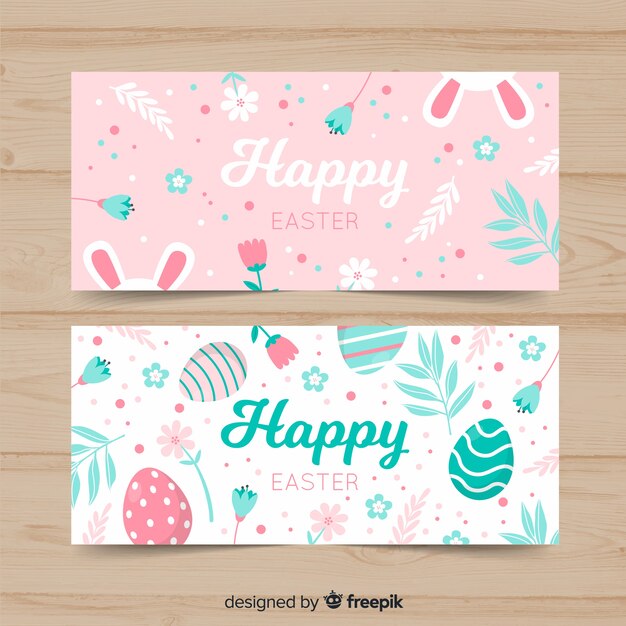 Pastel color easter banner