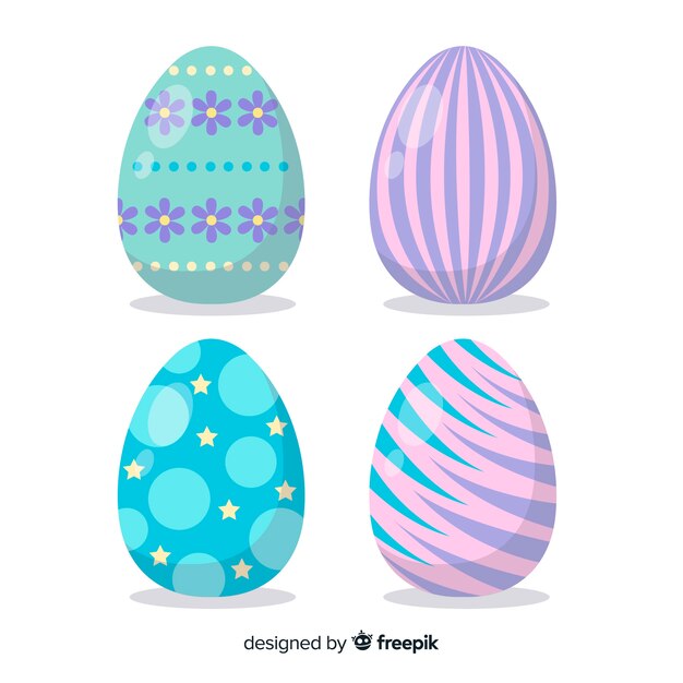 Pastel color easter egg collection