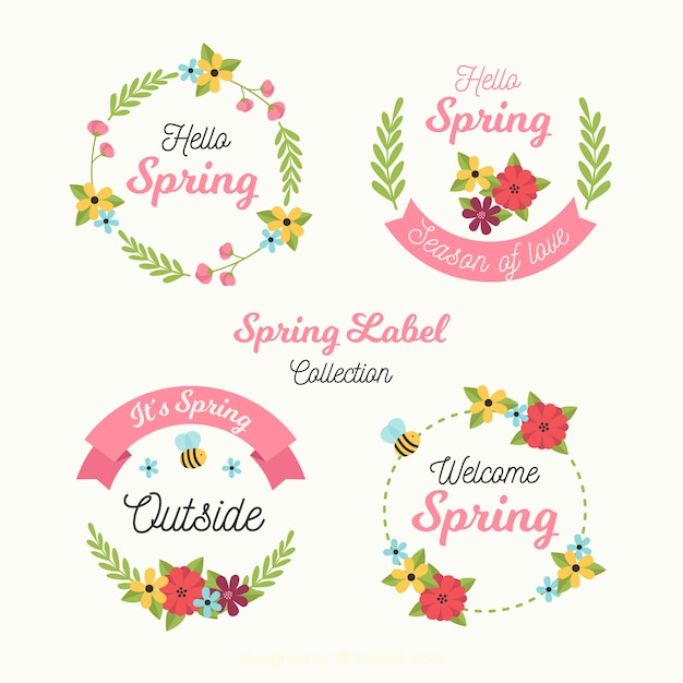 Pastel color spring baddge set