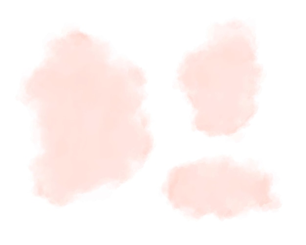 Pastel color watercolor abstract texture set in peach or light pink color