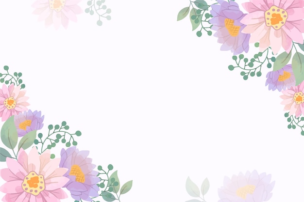 Free Vector pastel colored floral wallpaper with copy space