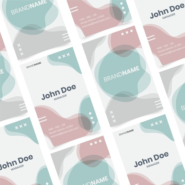 Pastel-colored stains on abstract business card template