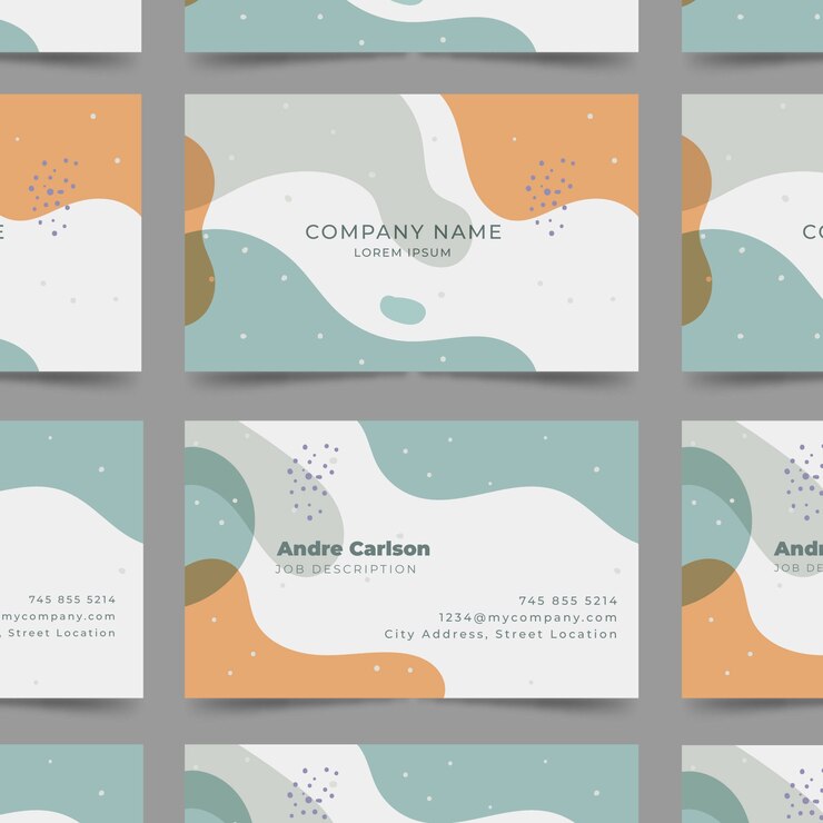 Free Vector pastel colored stains abstract business card template
