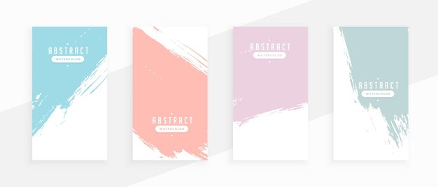 Pastel colors abstract grunge banners set