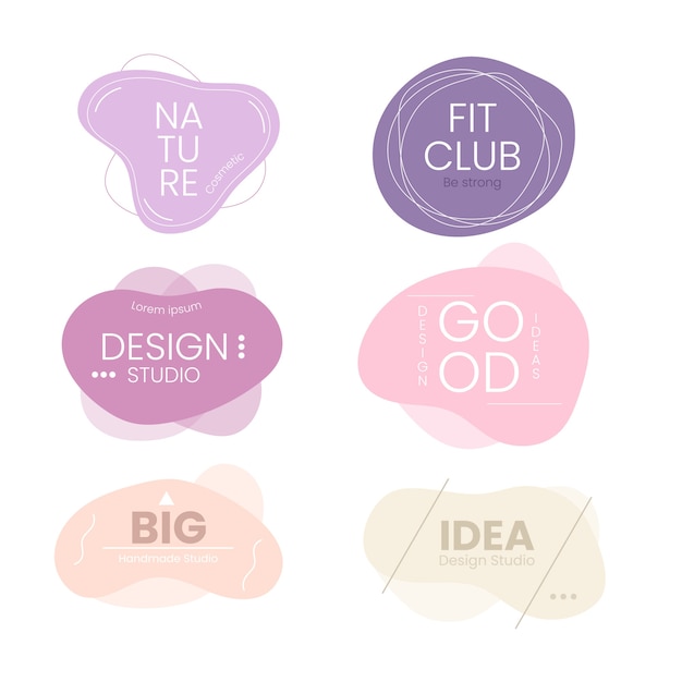 Free vector pastel colors minimal logo collection